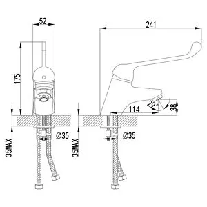 Смеситель для раковины хирургический Lemark Project хром LM4606C Смеситель для раковины хирургический Lemark Project хром LM4606C, 2