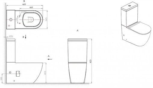 Чаша унитаза Bravat Gina белый CX01008UW-PA-ENG Чаша унитаза Bravat Gina белый CX01008UW-PA-ENG