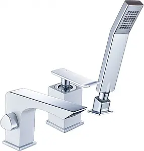 Смеситель на борт ванны на 3 отверстия Lemark Contest белый/хром LM5845CW Смеситель на борт ванны на 3 отверстия Lemark Contest белый/хром LM5845CW, 1