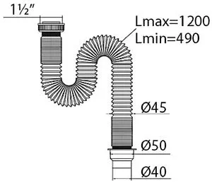 Сифон гофрированный для мойки VIRPlast Элит 30980621 Сифон гофрированный для мойки VIRPlast Элит 30980621, 2