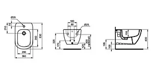 Биде подвесное Ideal Standard Tesi белый T355201, 2