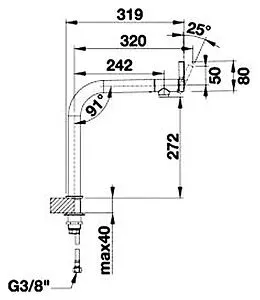 Смеситель для кухни Blanco Vonda хром/чёрный 518434, 2