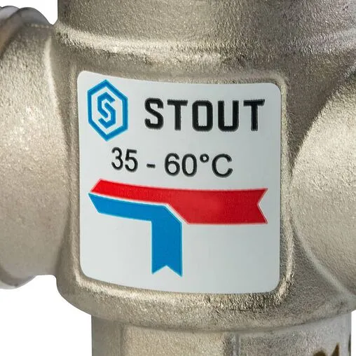Трехходовой термостатический смесительный клапан 1&quot; +35...+60°С Kvs 1.6 Stout SVM-0020-166025