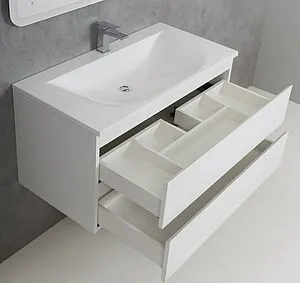 Тумба-умывальник подвесная Cezares Molveno 100 Bianco Ghiaccio MOLVENO-100-2C-SO-BG+CEZ1000/500-LV-MR Тумба-умывальник подвесная Cezares Molveno 100 Bianco Ghiaccio MOLVENO-100-2C-SO-BG+CEZ1000/500-LV-MR, 4