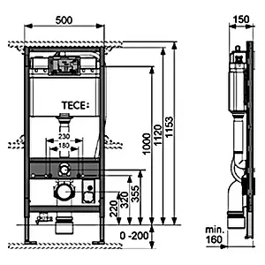 Инсталляция для подвесного унитаза TOTO Neorest Washlet (WC) AC 2.0/EW 2.0 TECEprofil 9300044 Инсталляция для подвесного унитаза TOTO Neorest Washlet (WC) AC 2.0/EW 2.0 TECEprofil 9300044, 2