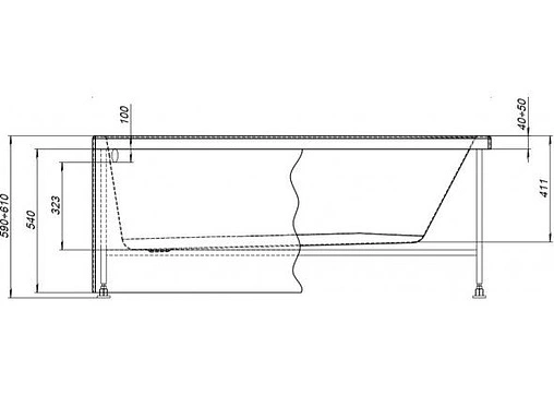 Каркас для ванны Aquanet Light 150x70 00242147