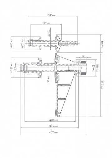Адаптер колодезный 32мм x 1&quot;в Джилекс АК 3600