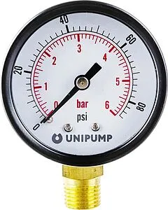 Манометр аксиальный UniPump 50мм 6 бар ¼&quot; 43989, 1