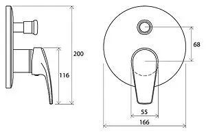 Смеситель для ванны скрытого монтажа Ravak Neo NO 065.00 хром X070045, 2