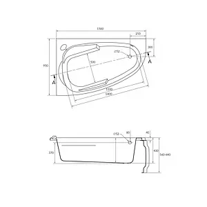 Ванна акриловая Cersanit Joanna 150x95 L 63336, 3