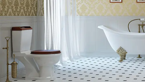 Унитаз-компакт Della Boston OAK белый/темное дерево DE721090024