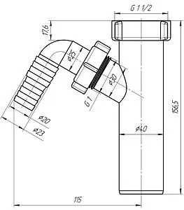 Вставка для сифона с адаптером для бытовой техники Ани Пласт белый M140 Вставка для сифона с адаптером для бытовой техники Ани Пласт белый M140, 2