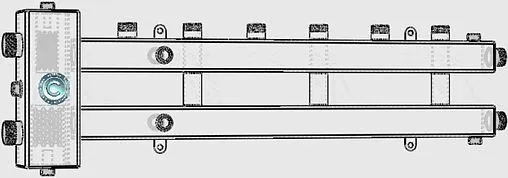 Распределительный коллектор 4 контура с гидрострелкой 1¼&quot;н x 1&quot;н Север-М4 1925010