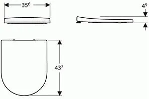 Крышка-сиденье для унитаза с микролифтом Geberit Acanto Slim белый 500.660.01.2, 2