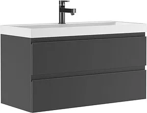 Тумба под умывальник подвесная Домино Graffo 100 графит DGr2404T, 1
