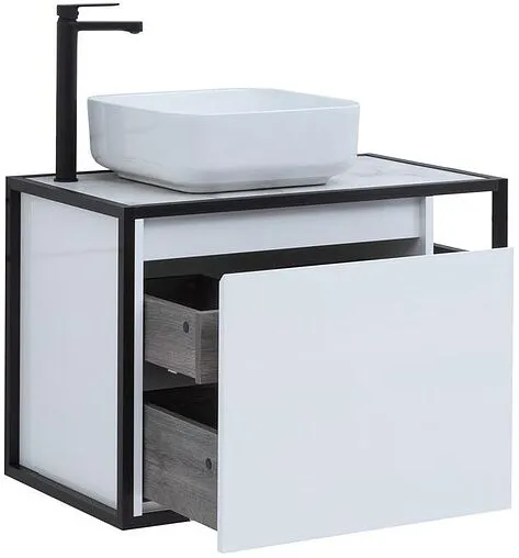 Тумба под умывальник подвесная Aquanet Nova Lite LOFT 75 L белый глянец 00261650