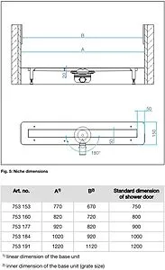 Лоток душевой Set 670мм h=95мм 0.55л/сек Viega Advantix 4983.10 с решеткой Visign ER10 753153, 3