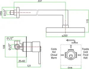 Душевая система со смесителем для душа Fiore XS Sky хром 85CR7516 Душевая система со смесителем для душа Fiore XS Sky хром 85CR7516, 2