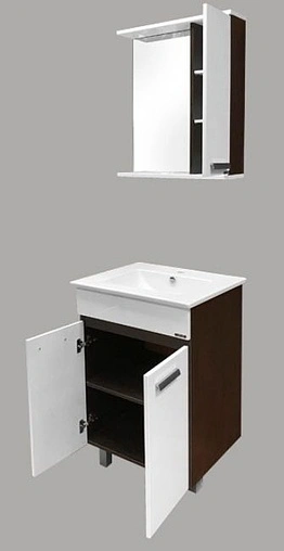 Тумба-умывальник напольная Comforty Манчестер 60 белый/венге