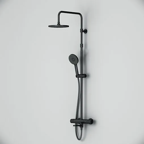 Душевая система с термостатом для ванны Am.Pm X-Joy чёрный матовый F0785A522 Душевая система с термостатом для ванны Am.Pm X-Joy чёрный матовый F0785A522