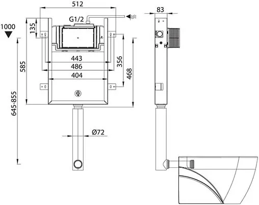 Смывной бачок скрытого монтажа IDDIS Profix PRO000Ci32