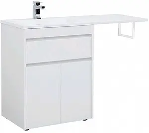 Тумба-умывальник напольная над стиральной машиной Aquanet Токио 130 L белый 00237746+00235501, 1
