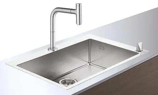 Мойка кухонная с встроенным смесителем Hansgrohe C71-F660-08 76x50 нержавеющая сталь 43202800