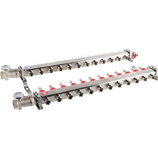 Группа коллекторная с расходомерами 12 отводов 1"в/в x ¾"ек Rommer RMS-1210-000012