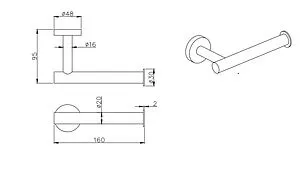 Держатель туалетной бумаги Aquatek Вега чёрный матовый AQ4008MB, 2