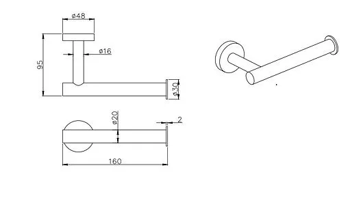 Держатель туалетной бумаги Aquatek Вега чёрный матовый AQ4008MB