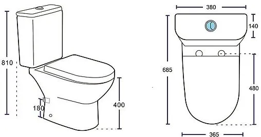 Унитаз-компакт безободковый Aquanet Ray-C Rimless белый Ray-C+Ray-C-1