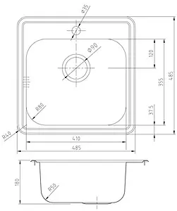 Мойка кухонная IDDIS Strit 38 хром STR48P0i77K Мойка кухонная IDDIS Strit 38 хром STR48P0i77K, 2