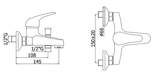 Смеситель для ванны Paffoni Apollo хром APM022CR