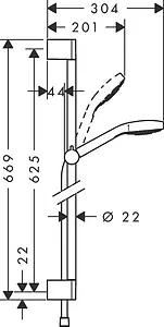 Душевая стойка Hansgrohe Croma Select E 110 1jet 65см хром/белый 26584400 Душевая стойка Hansgrohe Croma Select E 110 1jet 65см хром/белый 26584400, 2