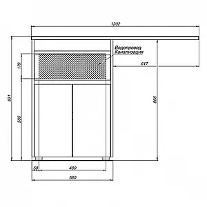 Тумба под умывальник напольная Aquanet Токио 58 белый 00237745, 3