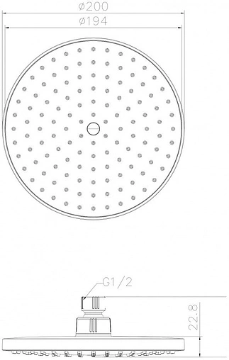 Лейка верхнего душа Swedbe Calypso хром 5048