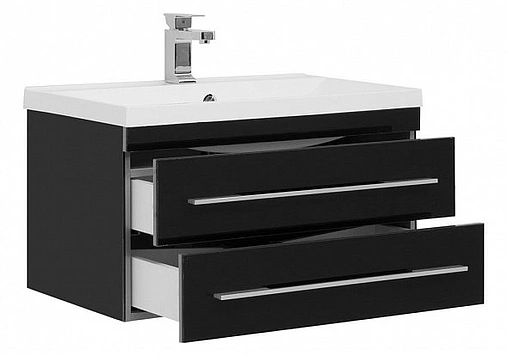 Тумба под умывальник подвесная Aquanet Верона 75 чёрный 00180174