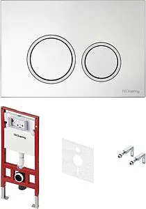 Инсталляция для подвесного унитаза Set 4 в 1 TECEspring R S401101 с кнопкой хром глянцевый, 1