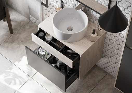 Тумба-умывальник подвесная Aquaton Лофт Урбан 65 графит/орегон 1A2540K3LQX60