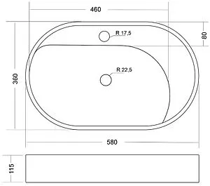 Раковина Uperwood UPD Luna 60 белый 2911020344 Раковина Uperwood UPD Luna 60 белый 2911020344, 2