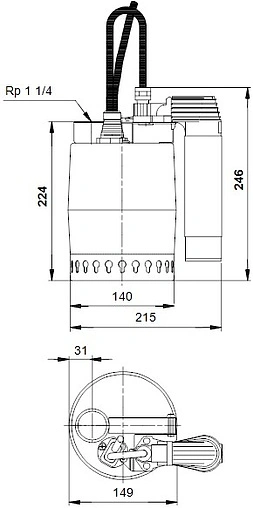 Насос дренажный Q=14м³/ч H=9м Grundfos UNILIFT KP 350-AV1 013N1900