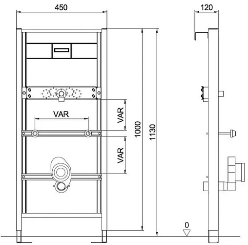 Инсталляция для писсуара с электроникой Aquanika 10.711.450.820.10