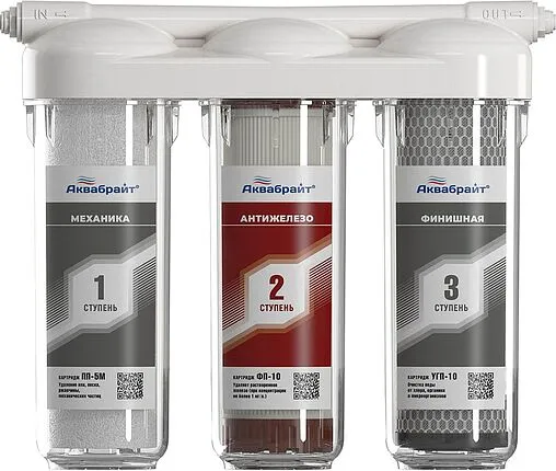 Фильтр под мойку для железистой воды Аквабрайт АБФ-ТРИА-АНТИЖЕЛЕЗО