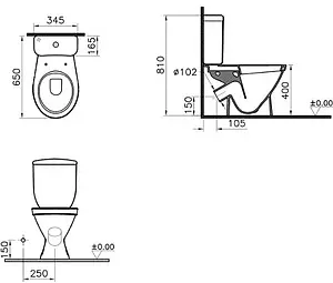Унитаз-компакт Norm Blanc белый 9837B099-7201 Унитаз-компакт Norm Blanc белый 9837B099-7201, 2