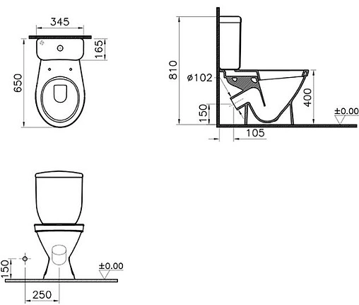 Унитаз-компакт Norm Blanc белый 9837B099-7201