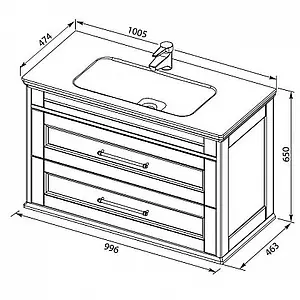 Тумба под умывальник Aquanet Бостон М 100 белый 00209678, 2