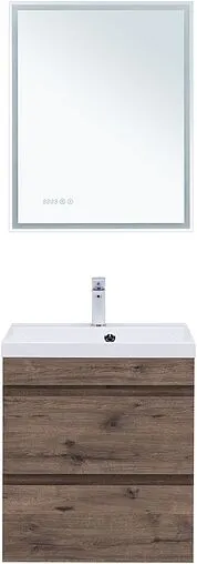 Тумба под умывальник подвесная Aquanet Нота New 60 дуб веллингтон/табак 00334191