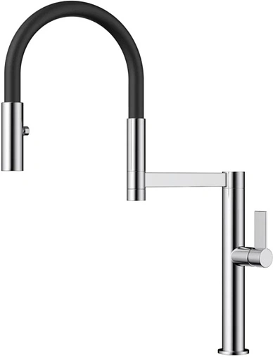 Смеситель для кухни с гибким изливом Omoikiri Osaka BN-BL нержавеющая сталь/чёрный 4994331