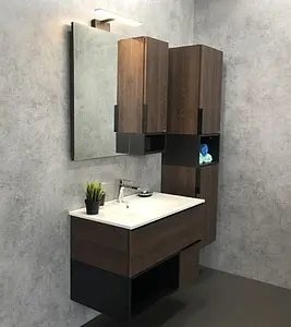 Тумба-умывальник подвесная Comforty Франкфурт 75 дуб шоколадно-коричневый/чёрный 00004150531CF, 5