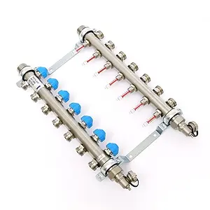 Группа коллекторная с расходомерами 7 отводов 1&quot;н/н x ¾&quot;ек Uni-fitt 455W4307, 2